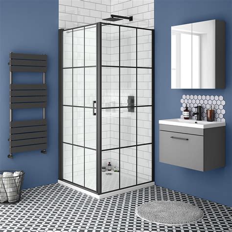 metal grid shower enclosure|900 x black shower enclosure.